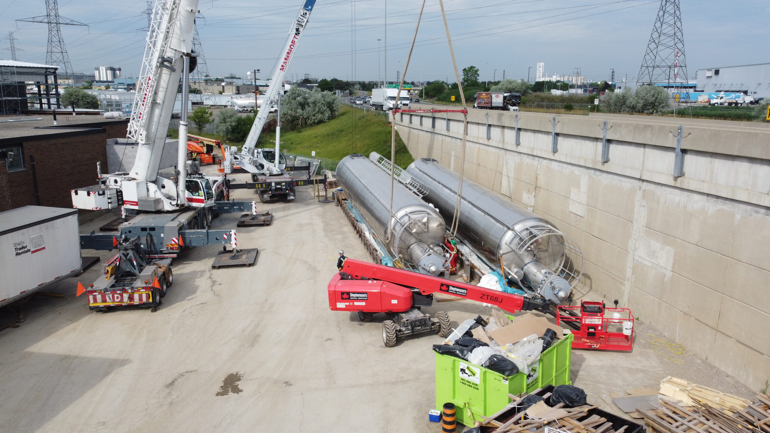 Tri Lite Rigging Silo Rigging & Installation for Bakery Operation | Tri-Mach